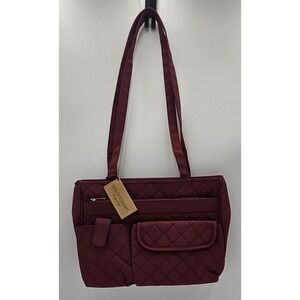 NWT Gold Coast Burgundy Quilted Bag Purse Handbag 04PR